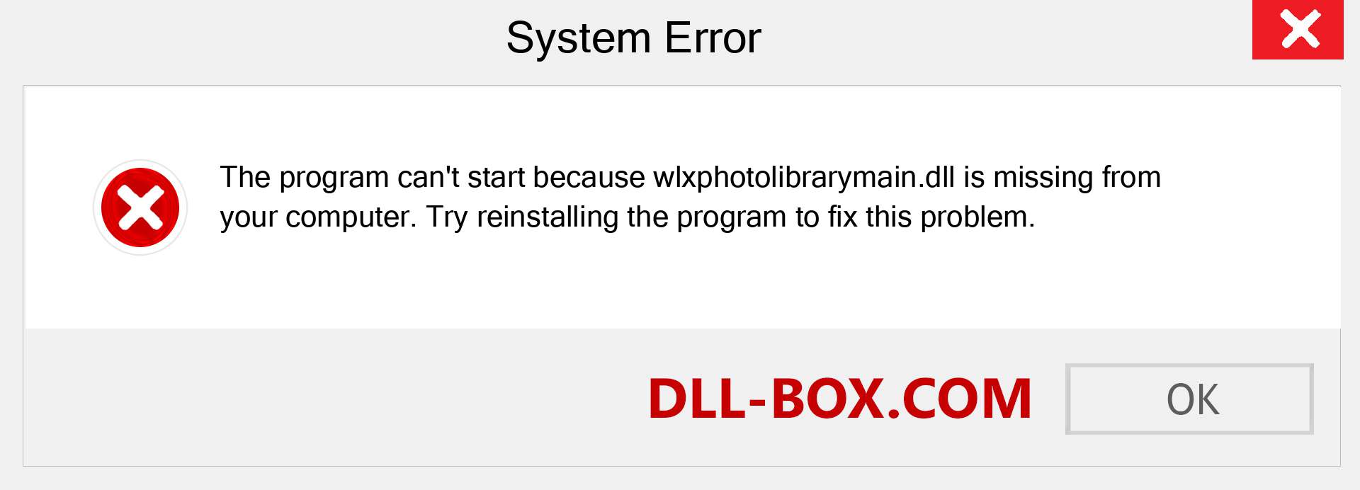  wlxphotolibrarymain.dll file is missing?. Download for Windows 7, 8, 10 - Fix  wlxphotolibrarymain dll Missing Error on Windows, photos, images
