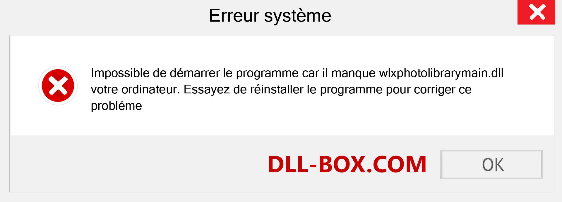 Le fichier wlxphotolibrarymain.dll est manquant ?. Télécharger pour Windows 7, 8, 10 - Correction de l'erreur manquante wlxphotolibrarymain dll sur Windows, photos, images